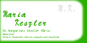 maria keszler business card
