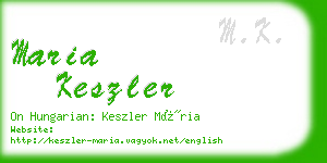 maria keszler business card